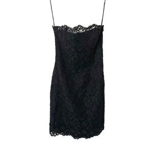 LILLIE RUBIN Vintage Lace Sleeveless Mini Dress Black‎ Sz 4